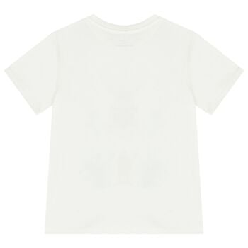 تيشيرت بشعار حشرة باللون العاجي للأولاد