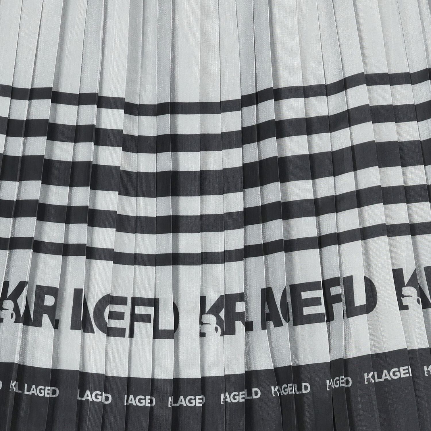 Girls Black & Silver Logo Pleated Skirt, 1, hi-res