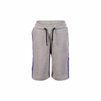 Boys Grey Logo Stripe Shorts