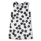 Girls White & Black Flower Dress, 1, hi-res