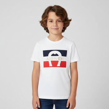 Boys White Logo T-Shirt