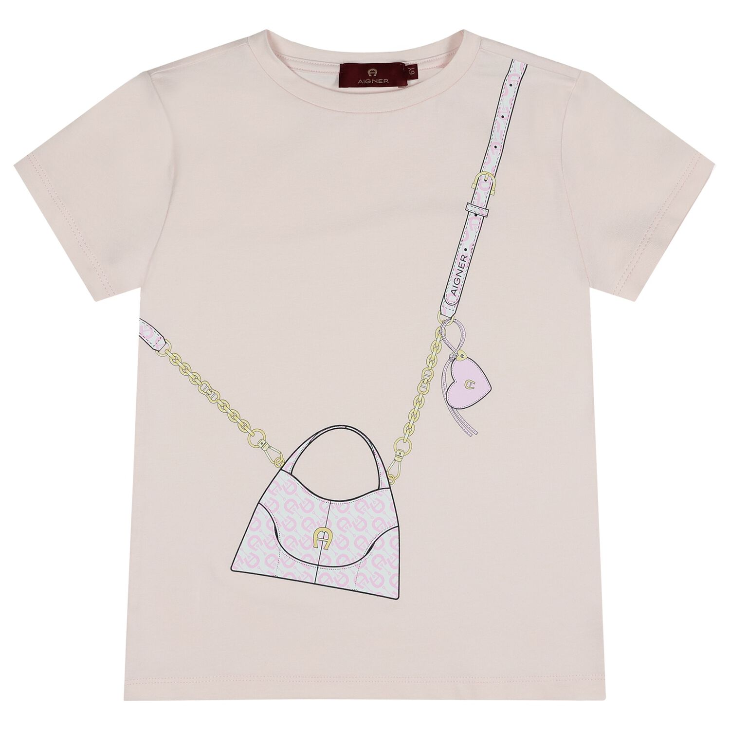 Girls Pink Bag Logo T-Shirt, 2, hi-res