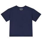 Boys Navy Blue Tiger Logo T-Shirt, 1, hi-res