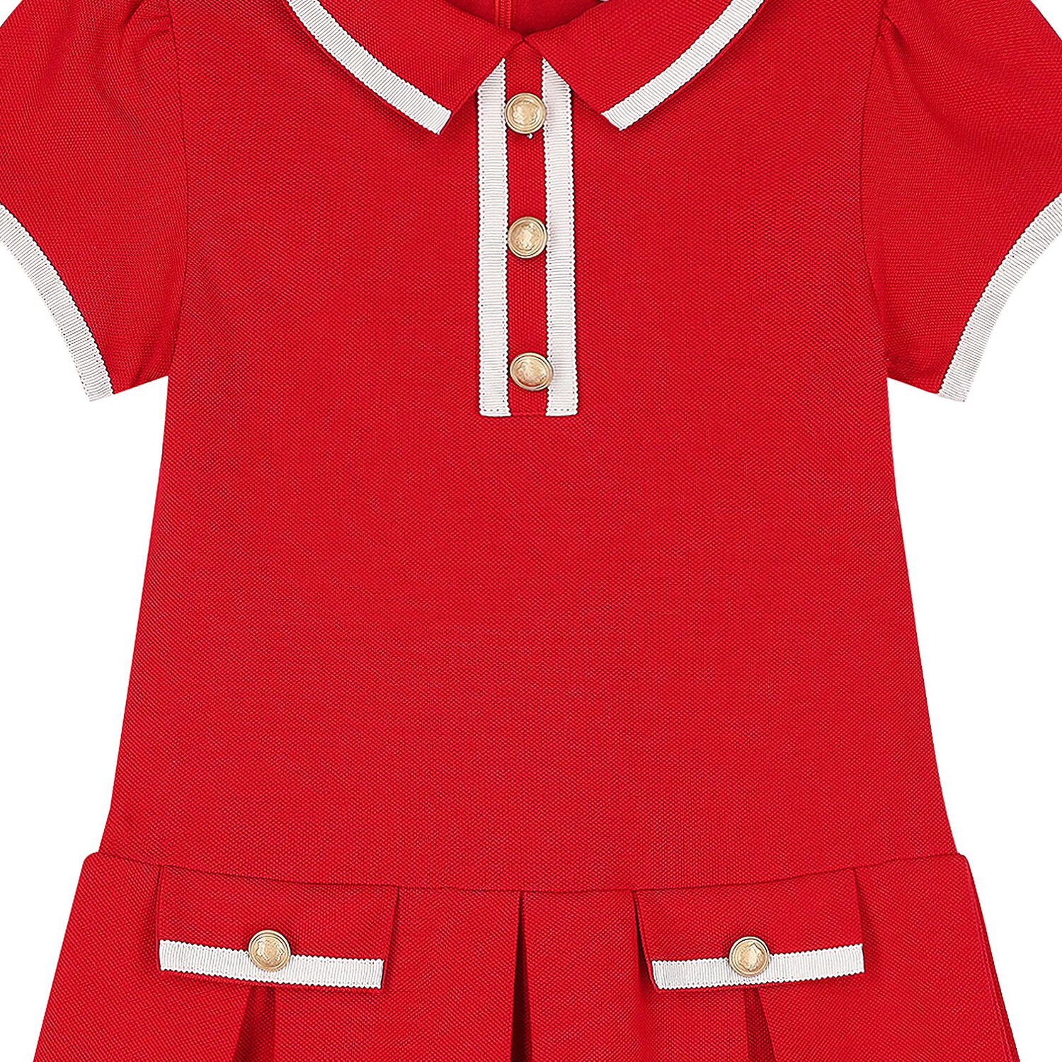 Girls Red Polo Dress, 2, hi-res