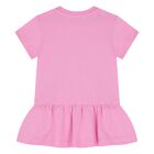 Younger Girls Pink Logo Flower Dress, 2, hi-res
