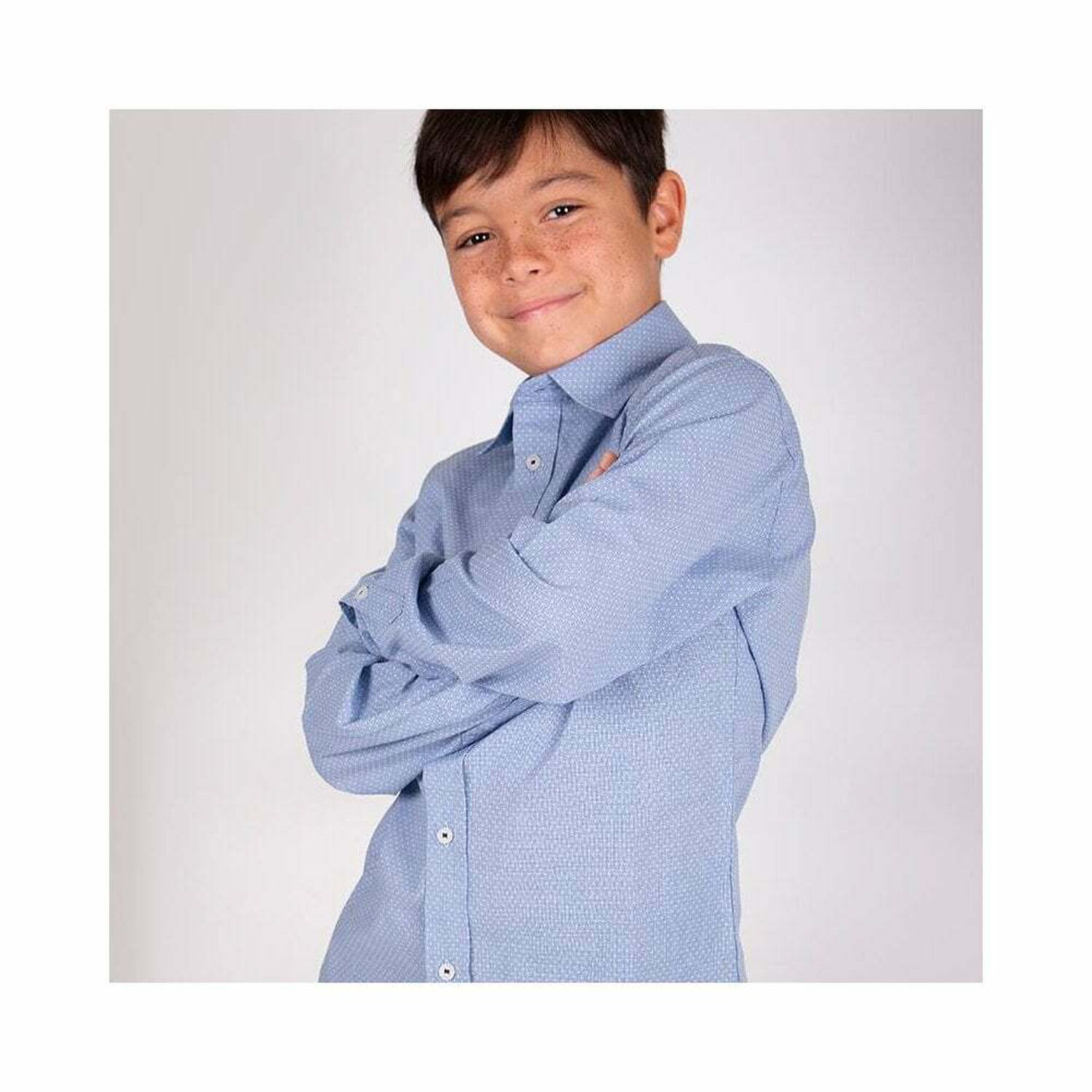 Boys Blue Long Sleeves Shirt, 1, hi-res