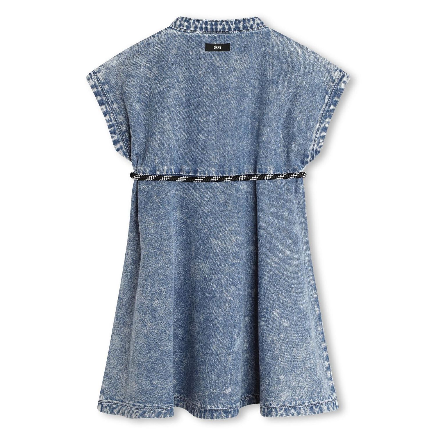 Girls Blue Logo Denim Dress, 1, hi-res