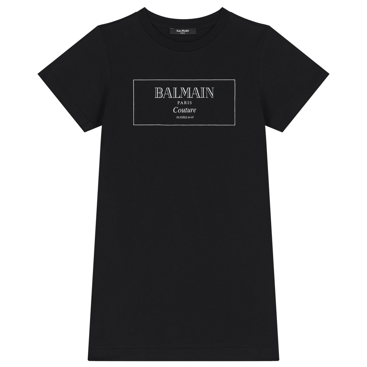 فستان بناتي باللون  أسود بشعار, 1, hi-res