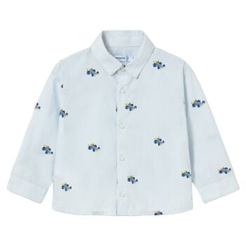Younger Boys Blue & White Racing Car Shirt