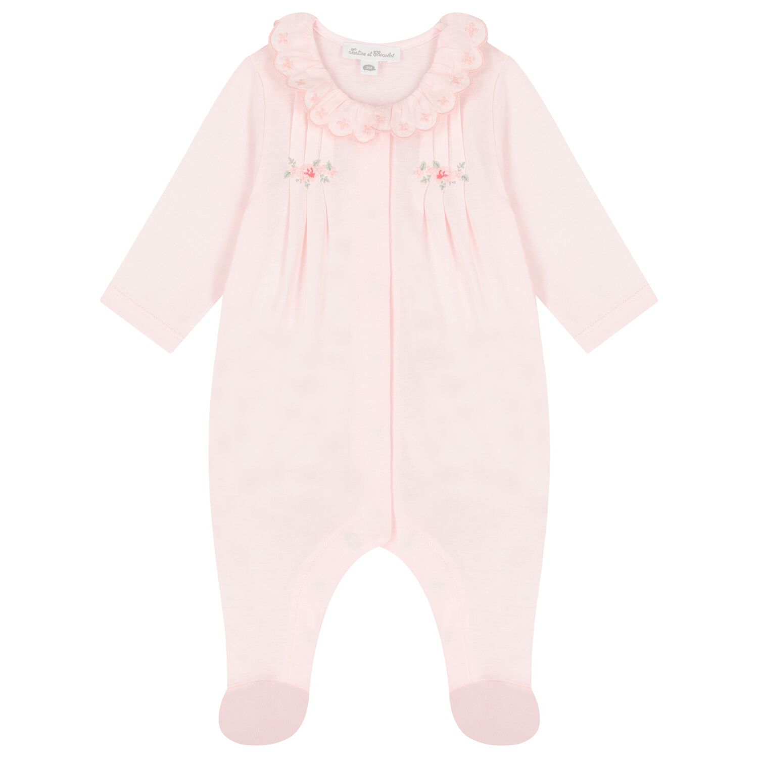 Baby Girls Pink Cotton Babygrow, 2, hi-res