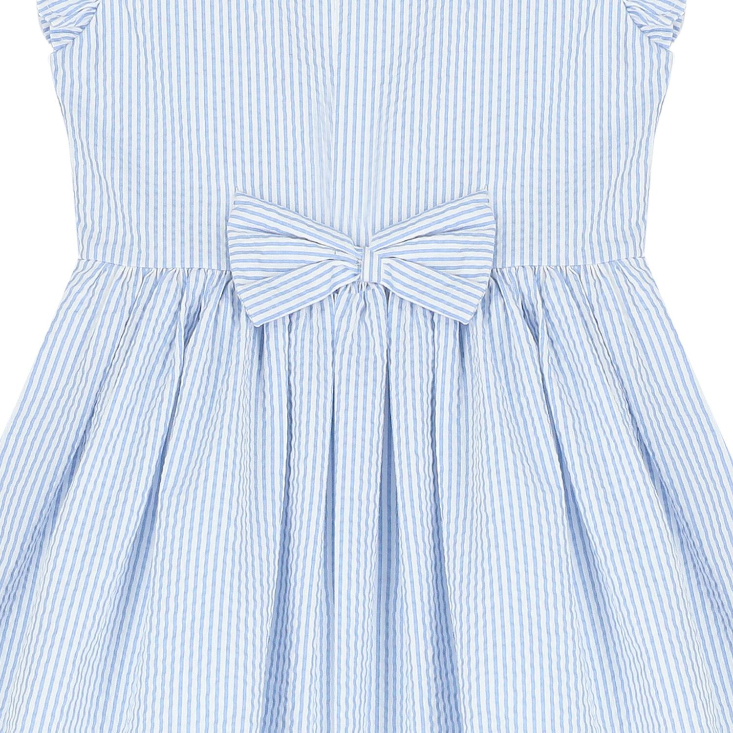 Girls Blue & White Striped Dress, 1, hi-res image number null