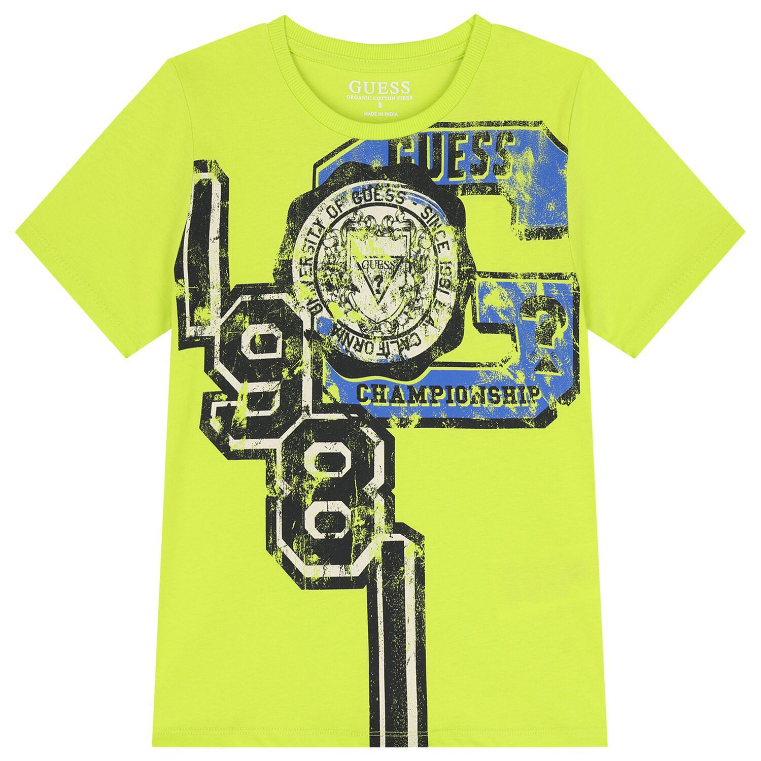 تي شيرت أخضر بشعار للأولاد, 1, hi-res