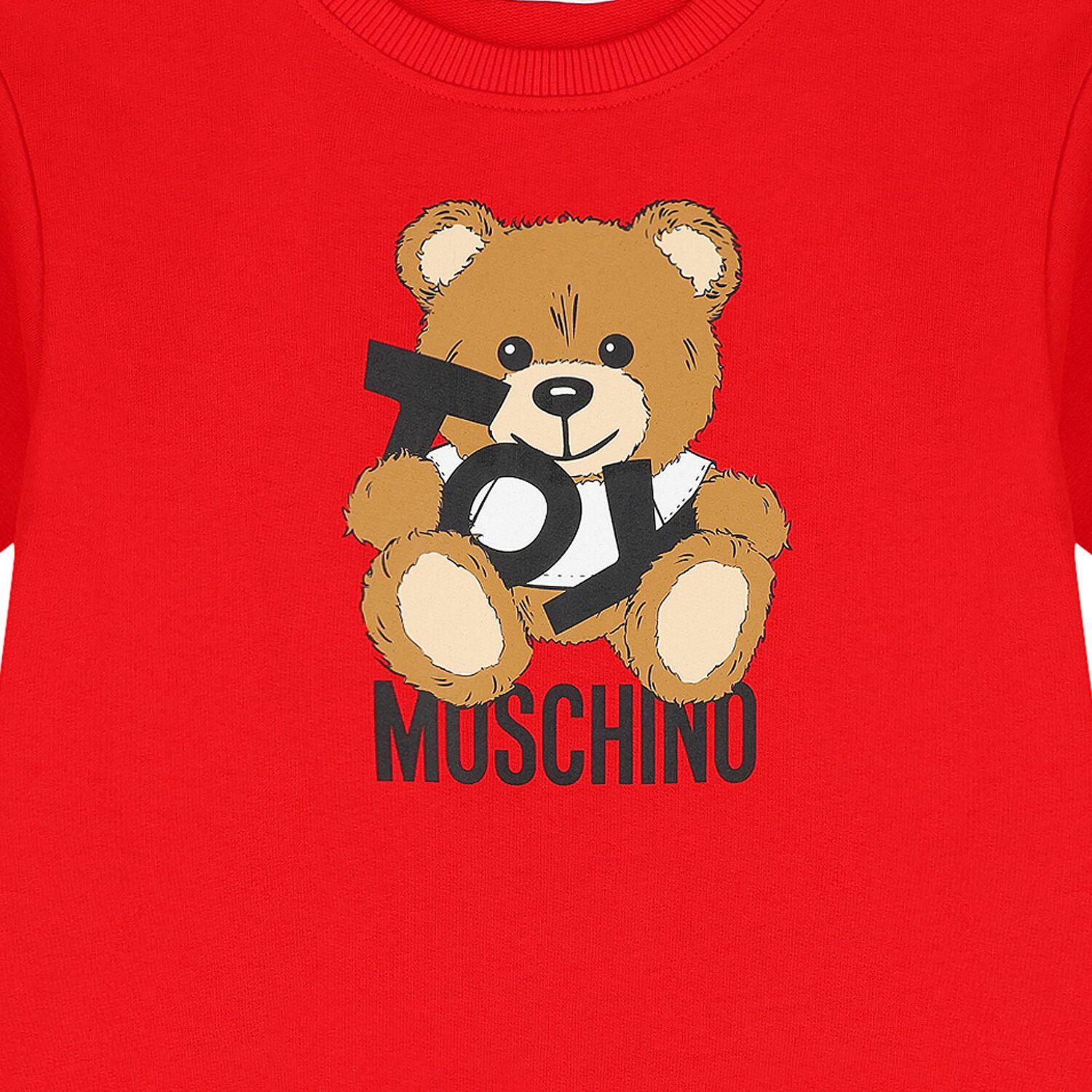 Girls Red Teddy Bear Logo Dress, 2, hi-res