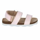 Girls Pink Logo Sandals, 1, hi-res