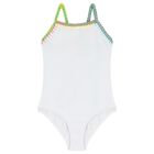 Girls White Swimsuit, 1, hi-res