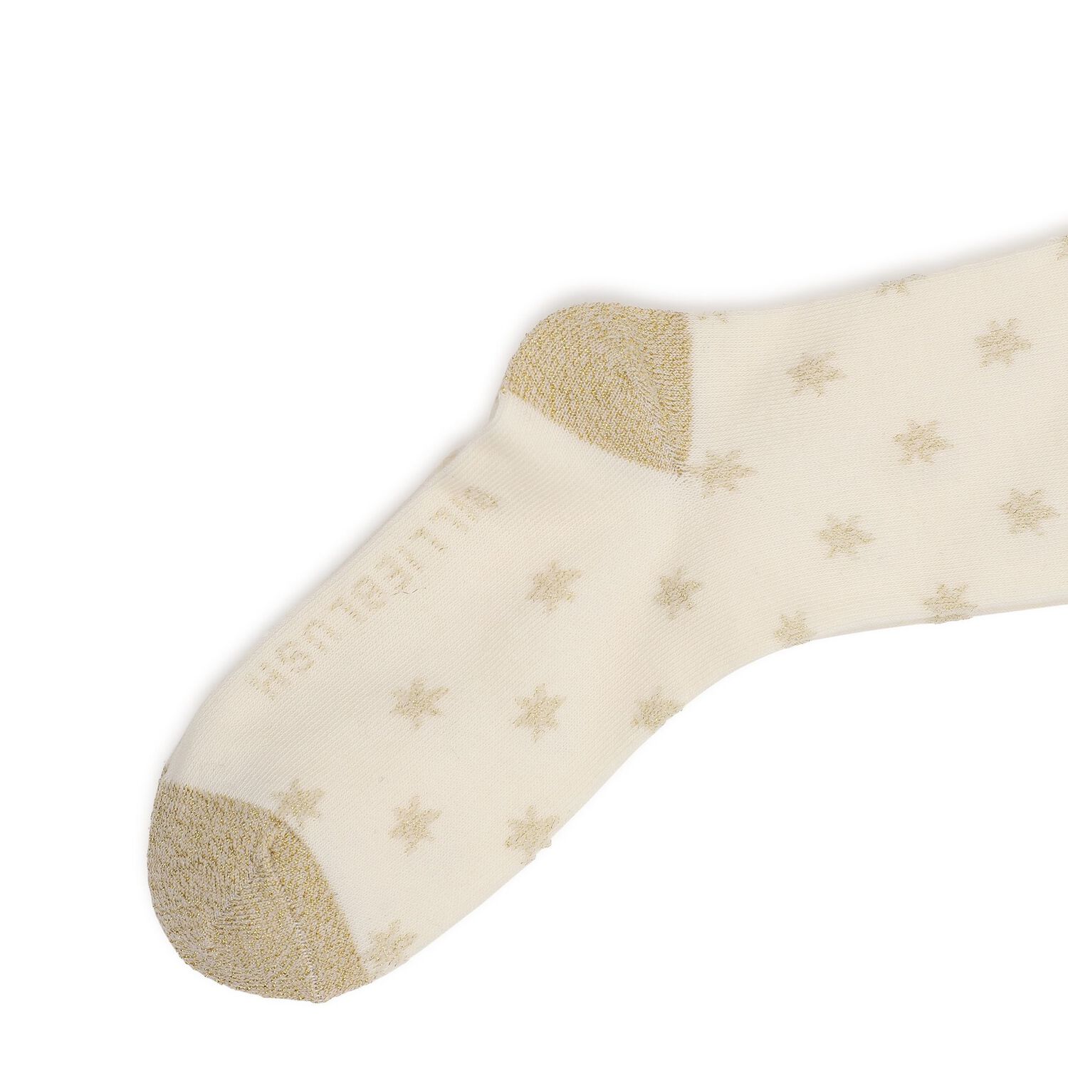 Girls Ivory & Gold Star Tights, 1, hi-res