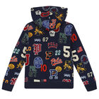 توب هودي بالشعار باللون الكحلي للأولاد, 1, hi-res