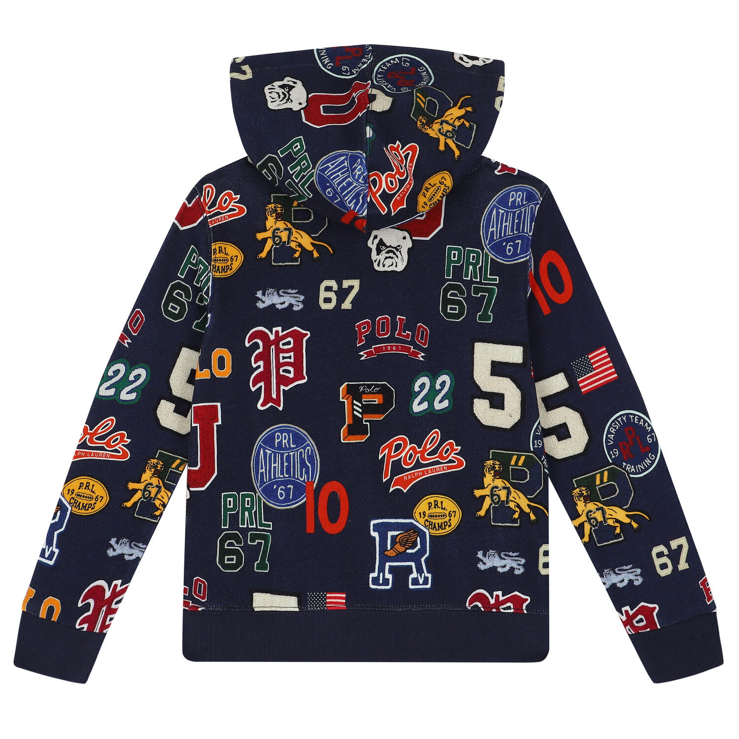 توب هودي بالشعار باللون الكحلي للأولاد, 1, hi-res