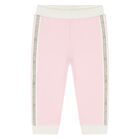 Younger Girls White & Pink Tracksuit Set (3 Piece), 1, hi-res