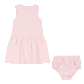 Baby Girls Pink Logo Dress Set