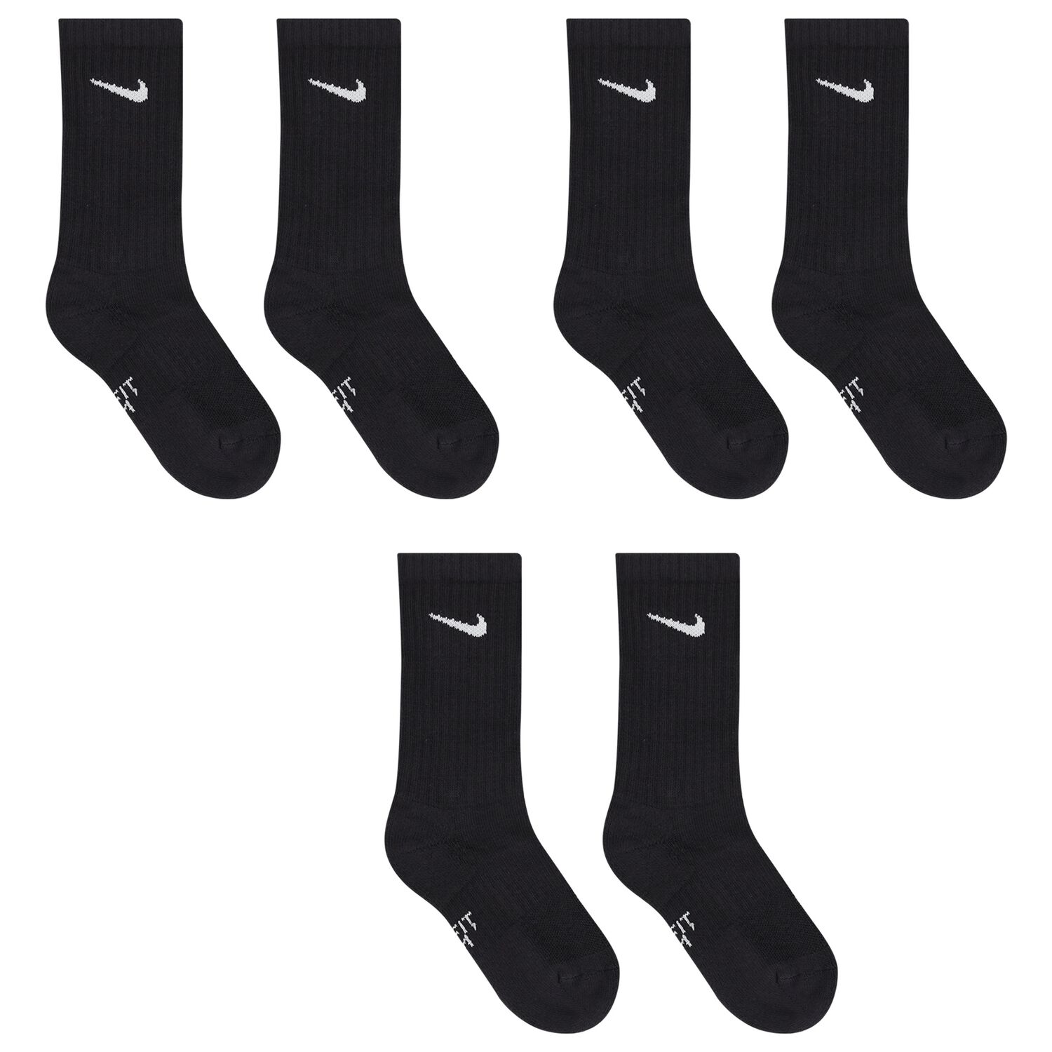 Black Logo Socks ( 3-Pack ), 1, hi-res