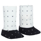 طقم مريلة أولاد بالشعار باللون الكحلى, 1, hi-res