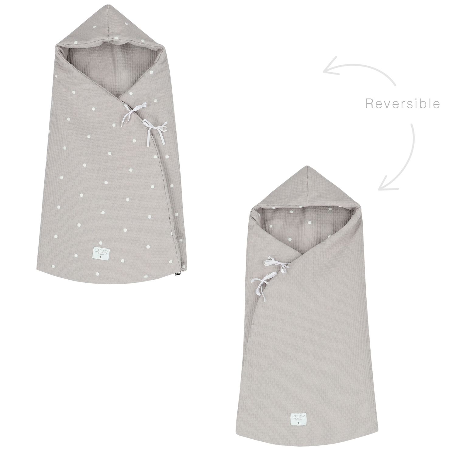 مدس بالشعار قابلة للعكس باللون الرمادى, 1, hi-res