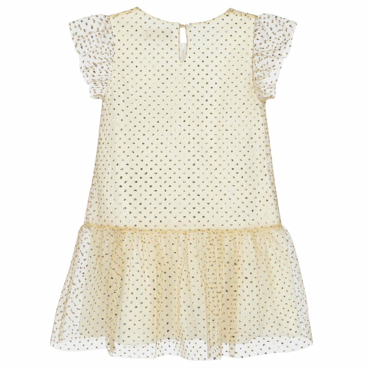 Girls Gold Tulle Dress, 1, hi-res image number null