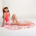 شورت باللون الابيض المشجر للبنات, 1, hi-res