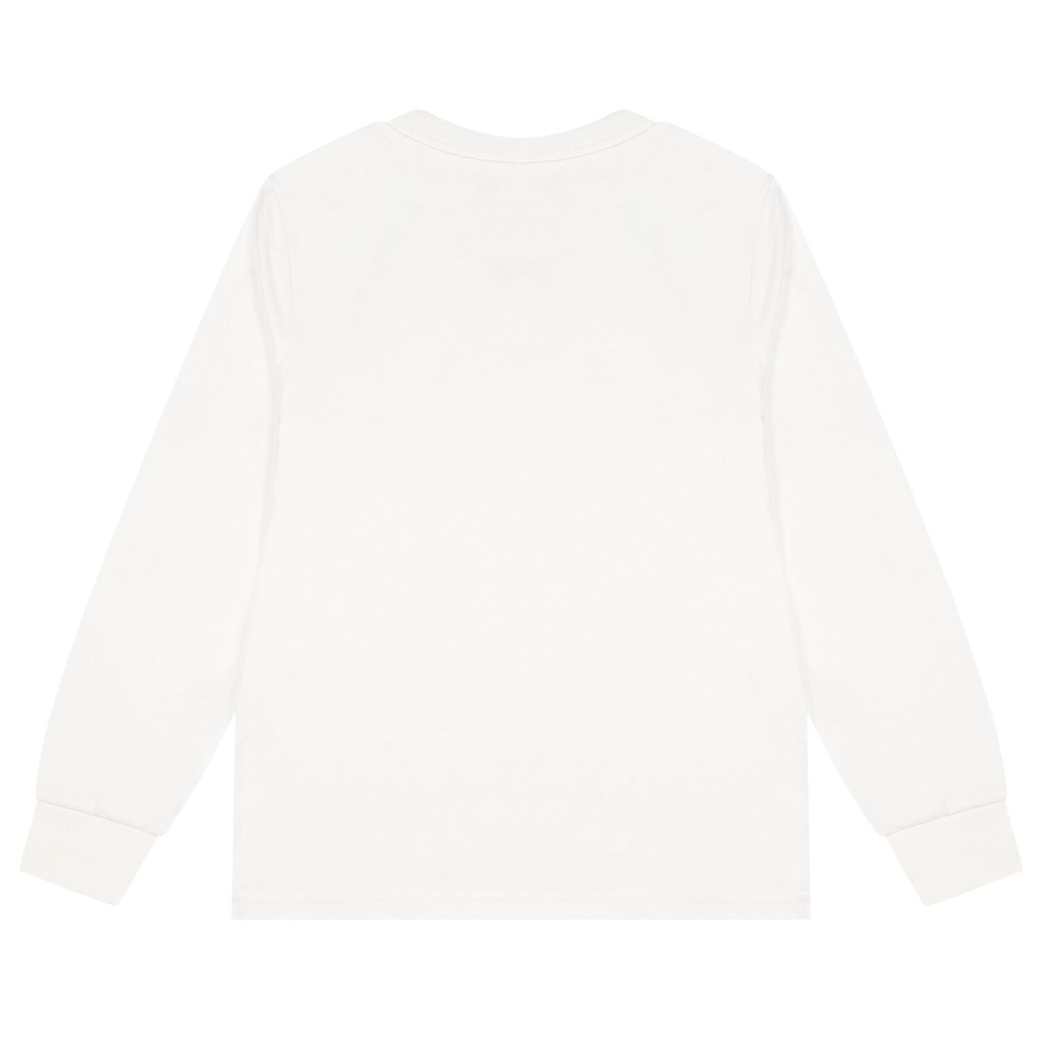 Boys White Logo Long Sleeve Top, 1, hi-res