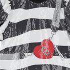 Girls Black & Ivory Zebra Sequin Dress, 1, hi-res