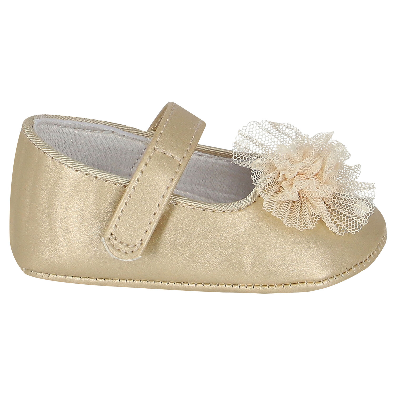 حذاء باللون الذهبى للبنات, 1, hi-res