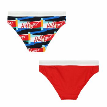 Girls Red & White Logo Knickers (2 Pack)