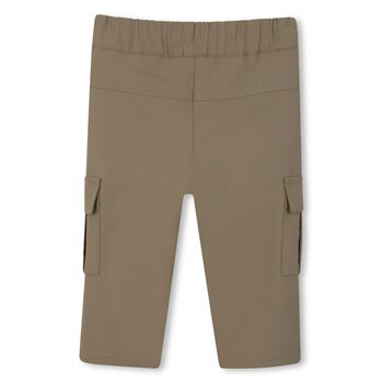 Younger Boys Beige Logo Trousers