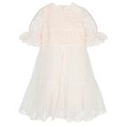 Girls Pink Lace & Tulle Dress, 1, hi-res