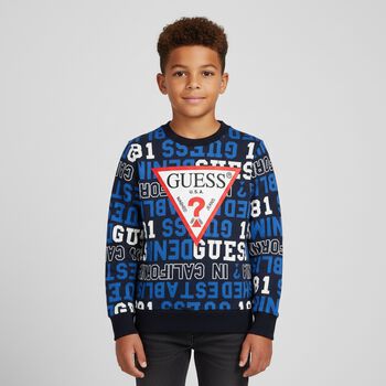 Boys Navy Blue Logo Sweatshirt