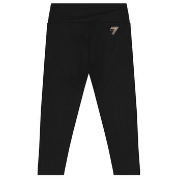 Girls Black Logo Leggings