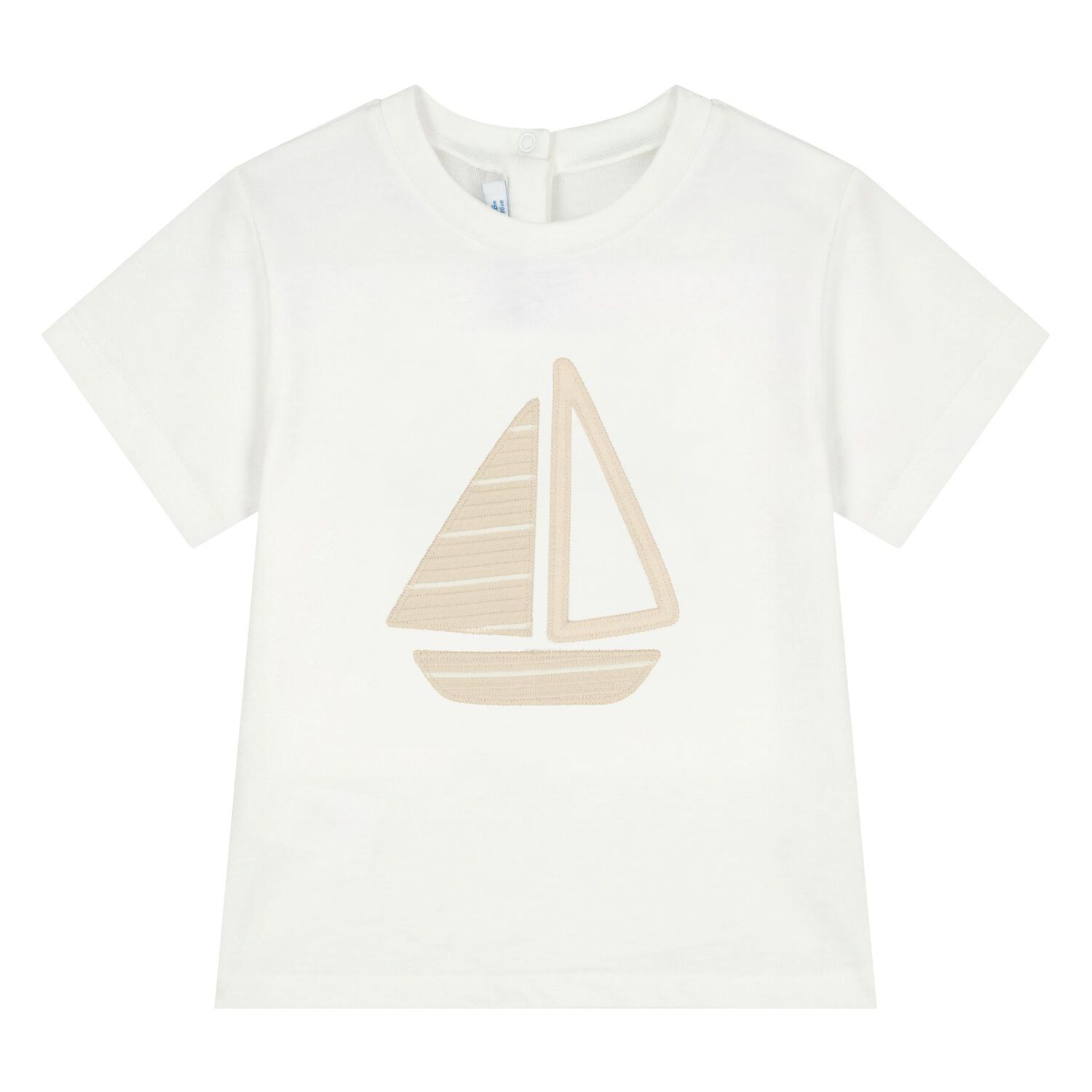 Younger Boys White & Beige Shorts Set, 2, hi-res