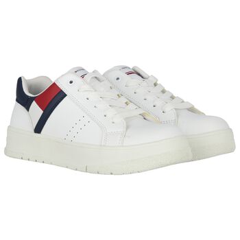 Boys White Logo Trainers