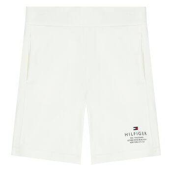 Boys White Logo Shorts