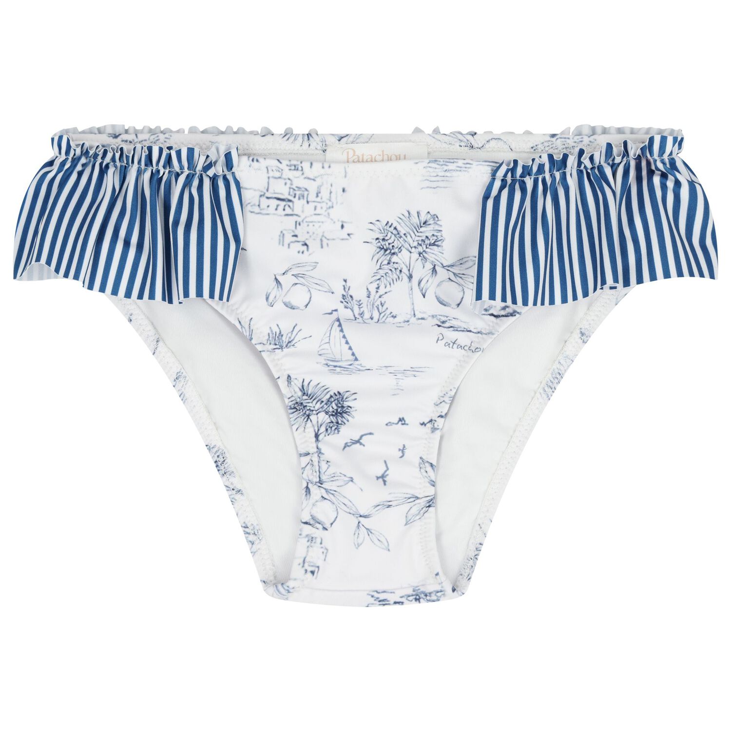 Girls Navy Blue & White Bikini, 1, hi-res