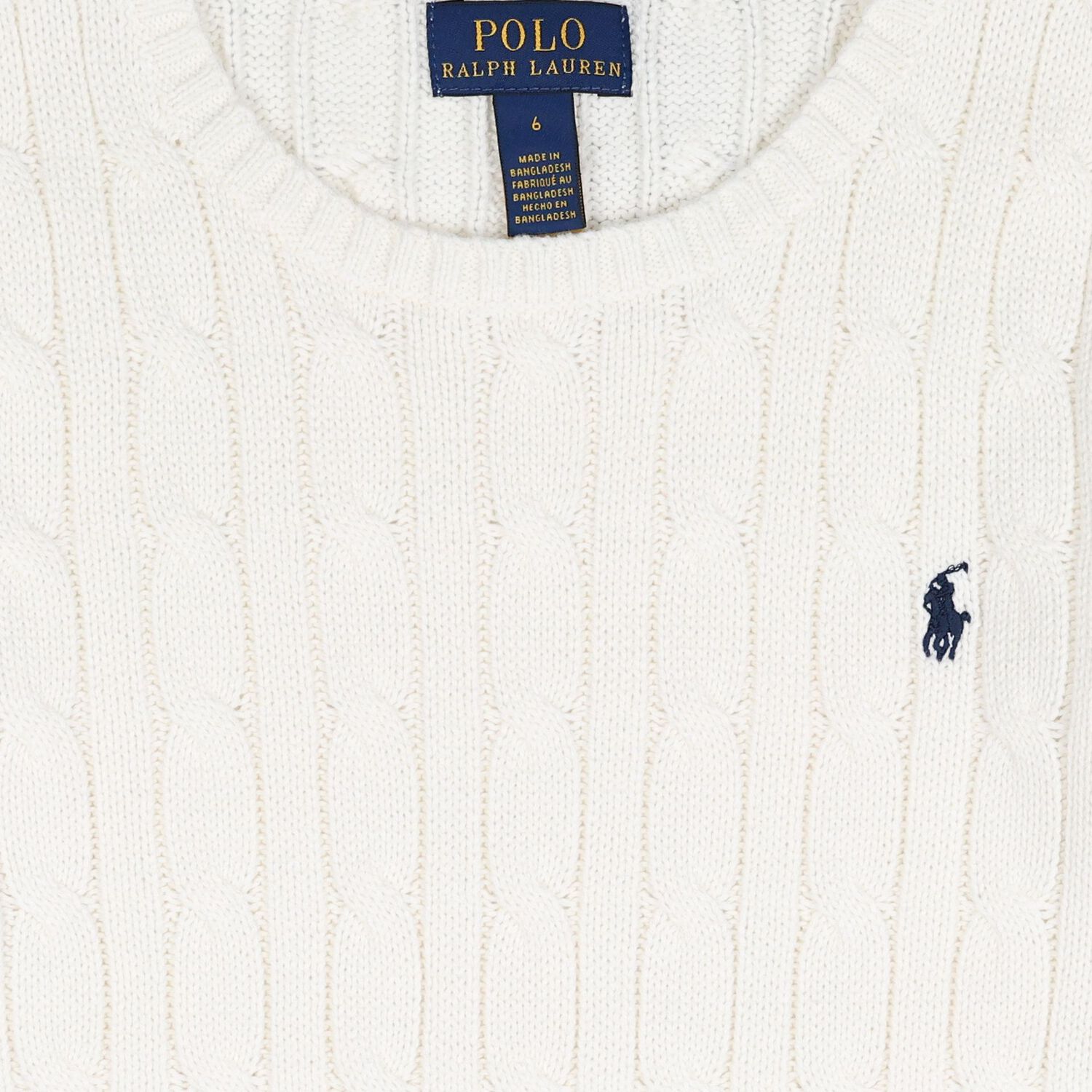 Boys Ivory Logo Cable Knit Jumper, 1, hi-res