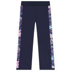Girls Navy Blue Sequin Joggers, 1, hi-res