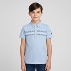 Boys Blue Logo Polo Shirt, 2, hi-res