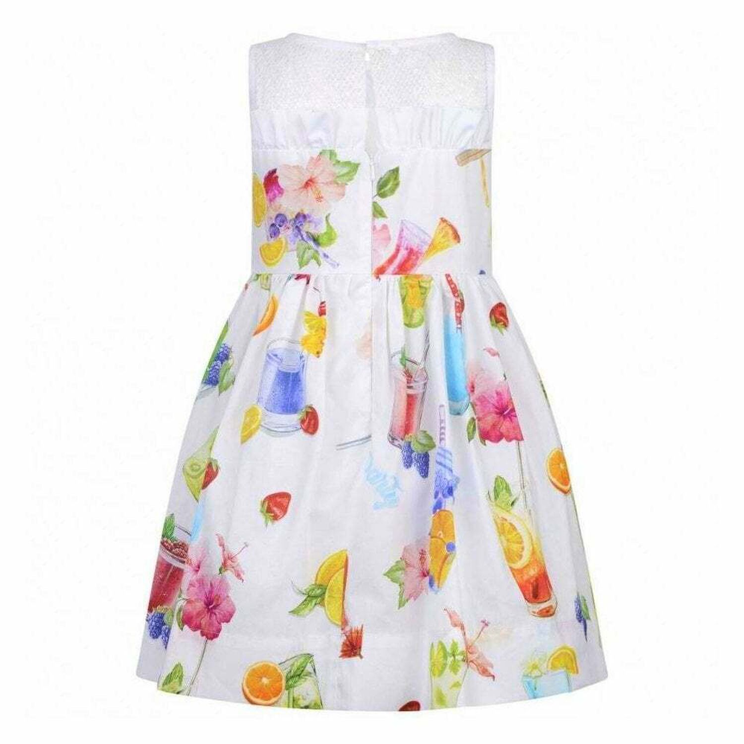 Girls White Summer Party Dress, 1, hi-res image number null