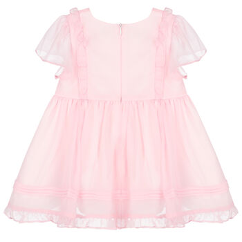 Younger Girls Pink Chiffon Dress