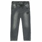 Younger Boys Black Logo Jeans, 1, hi-res