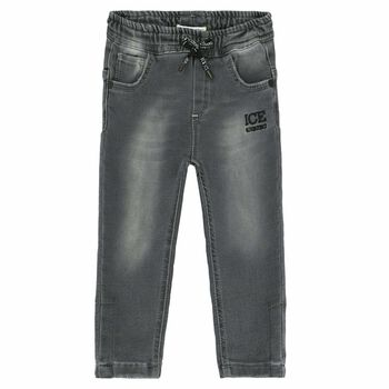 Younger Boys Black Logo Jeans