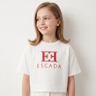Girls White Logo T-Shirt, 2, hi-res