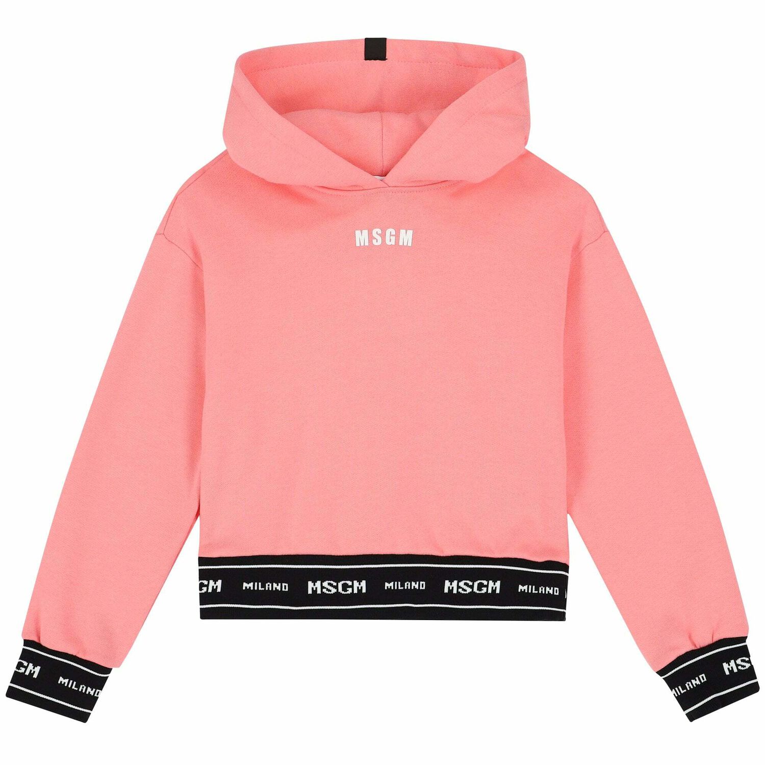 Girls Pink Logo Hooded Top, 1, hi-res